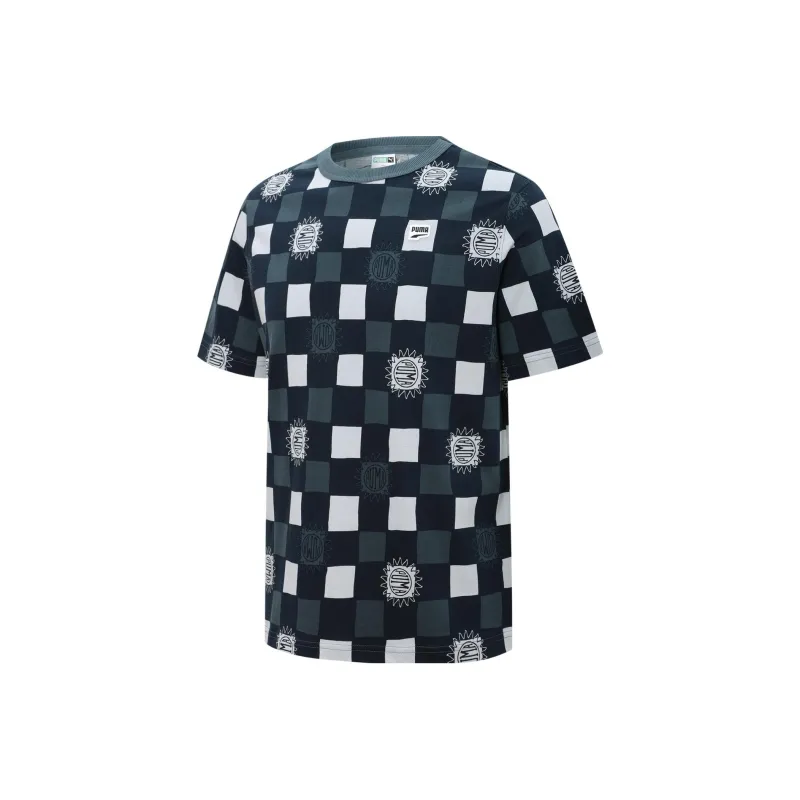 PUMA DOWNTOWN Aop Tee T Shirt Men's Gray Blue-0