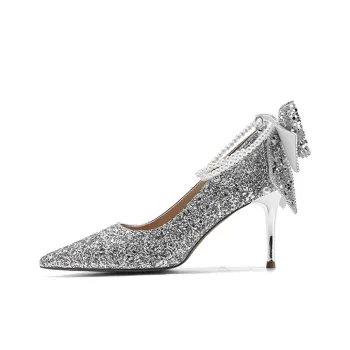 FIVE PLUS Slim Heel High Heels 8.0CM Women's Silver