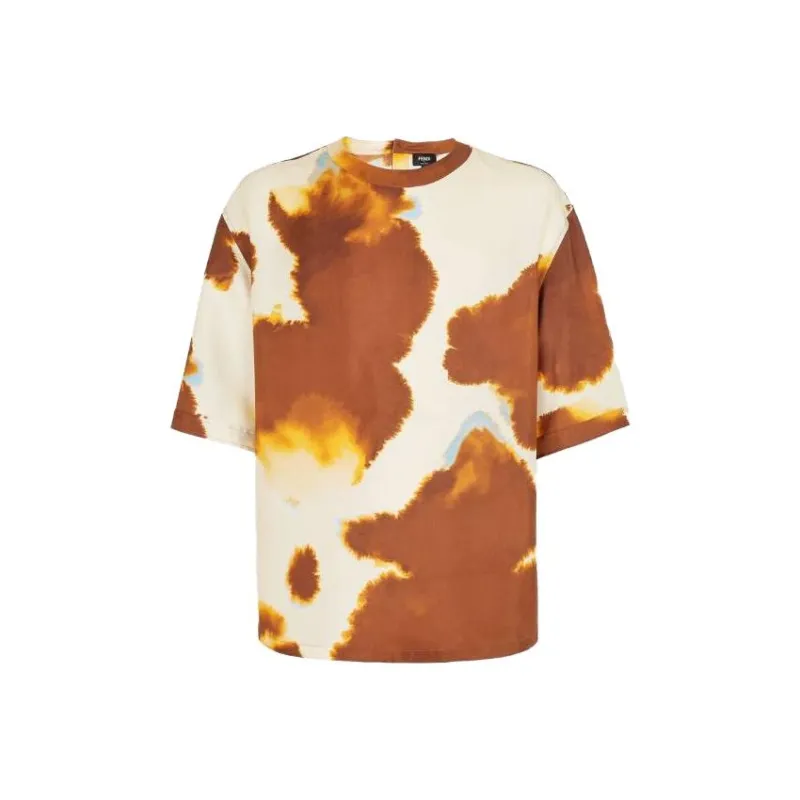FENDI T-Shirts Men Brown-0
