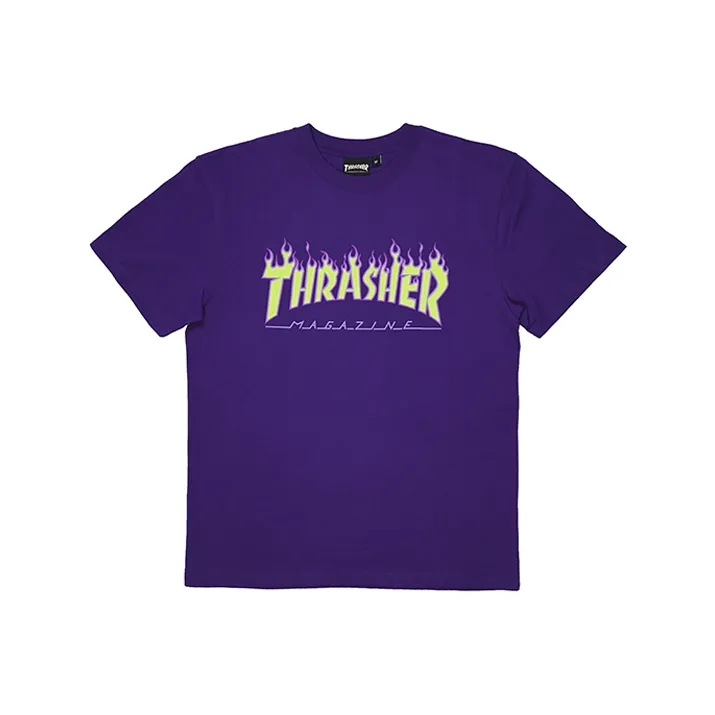 Thrasher Straight T-Shirt Japan Version Unisex Purple-0