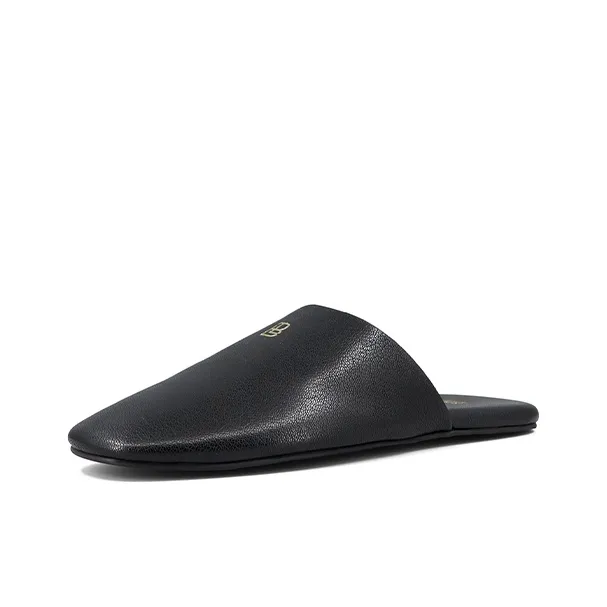 ZSBELLA Rubber Sole Leather Patchwork Abrasion Resistant Slip Resistant Wrap toe Slippers Women's-1