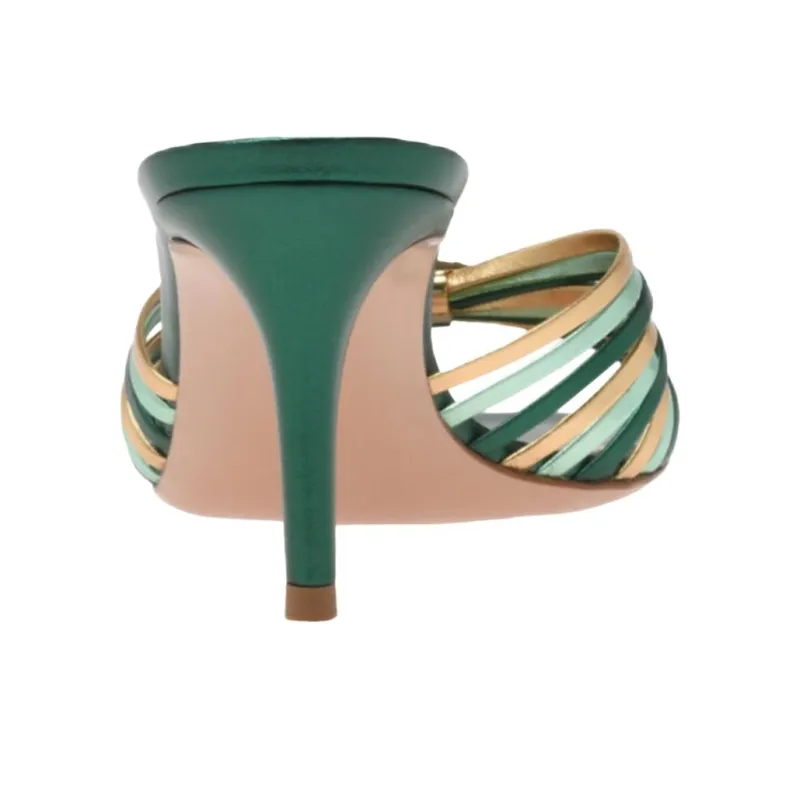 GIANVITO ROSSI Slide Slippers 7cm Women's Green-4