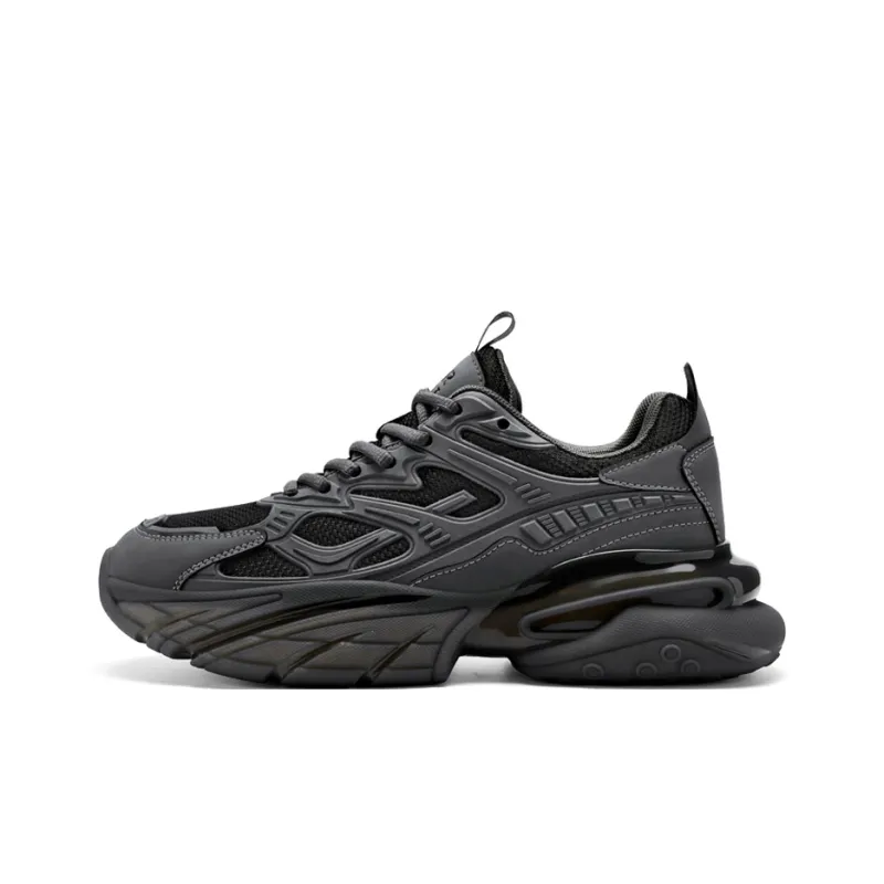 JEEP SPIRIT Anti-Slip And Wear-Resistant Lightweight Height Increasing Low-Top Chunky Sneakers Men's Volcanic Gray-0