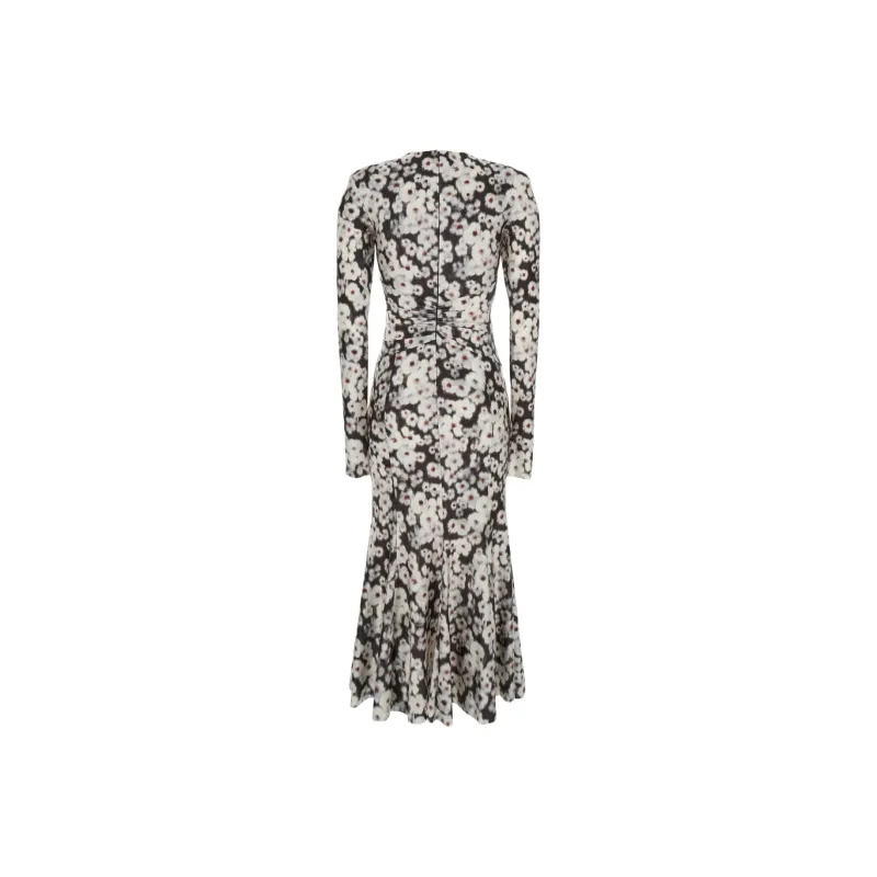 PHILOSOPHY DI LORENZO SERAFINI Flower Printed Crewneck Midi Dress-1