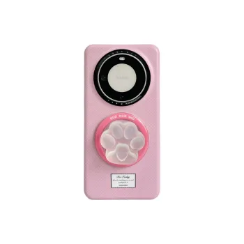 Sopi Acrylic Material Magnetic Film Cat Paw Stand Phone Cases Compatibility Huawei Mate 70/60/50/40 Pro/Pura 70/70 Pro+