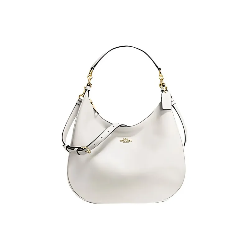 COACH Harley Pebbled Leather Crossbody Underarm One Shoulder Handbag Large Size Women's Chalk White-0