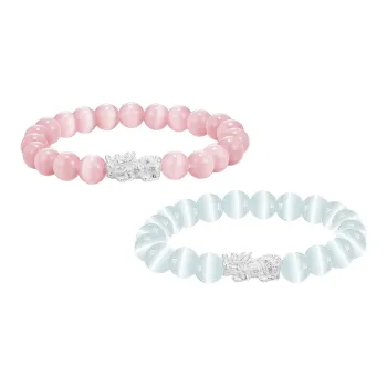 DAISY BEAUTY Glass Cat Eye Bracelets Women's