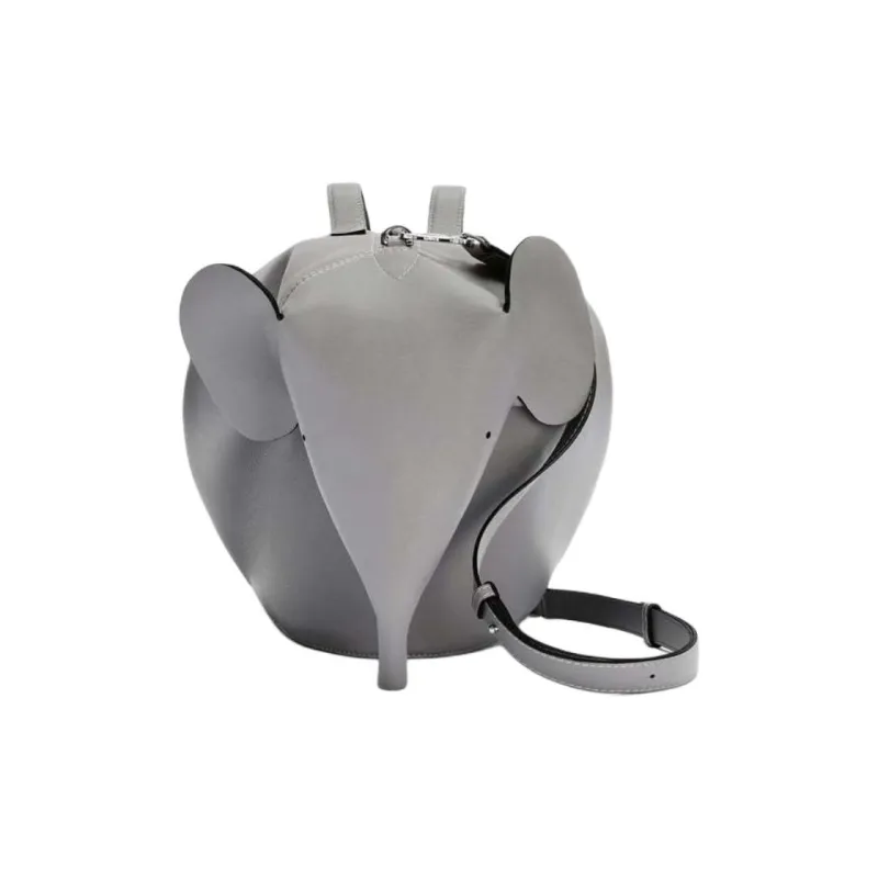 LOEWE Calfskin One Shoulder Handbag Large Size Men's Asphalt Gray-1
