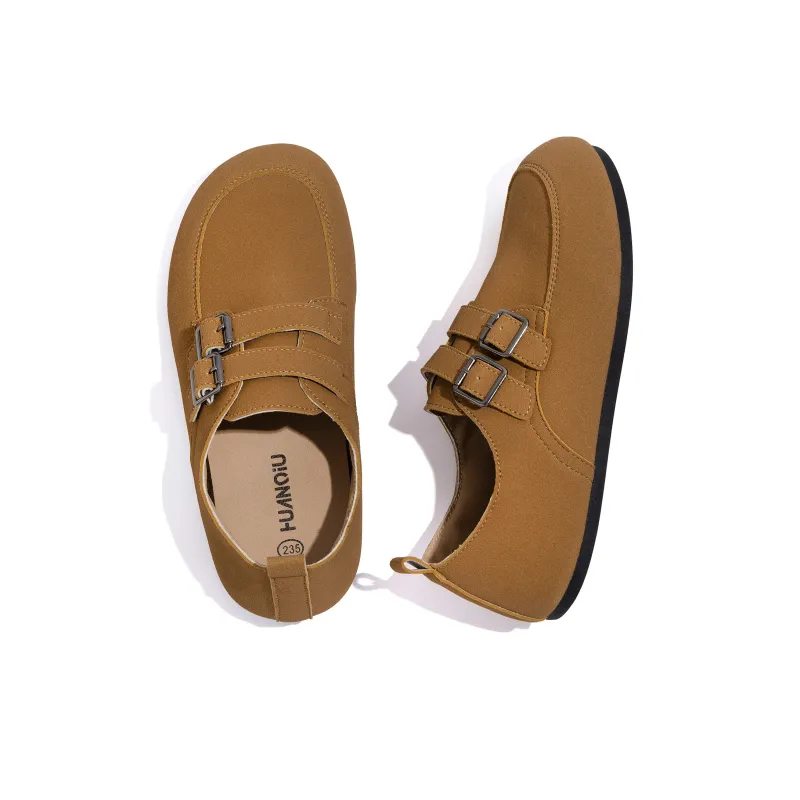HUANQIU Women's Casual Shoes 0.5cm Women's Brown-6
