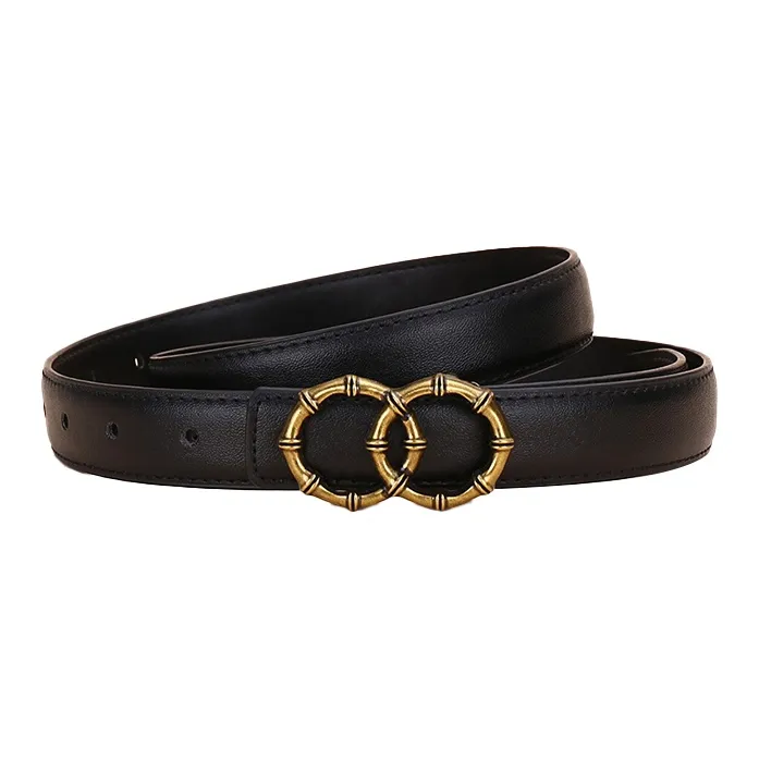 Lanza Cow Split Leather Belts Women's Width 2.4CM-1