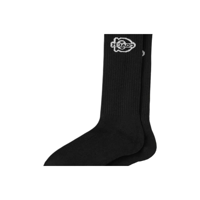 COACH Knee High Socks Women's 1 Pack Black-1