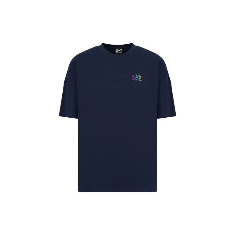 EMPORIO ARMANI EA7 SS23 Drop Shoulder Sleeve T Shirt Men's Navy-0