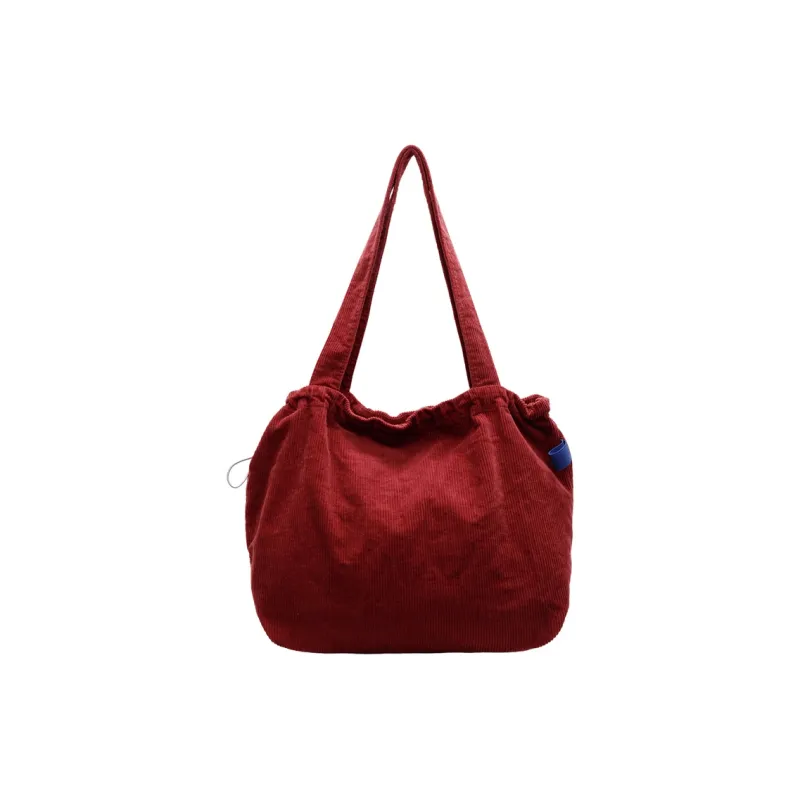 Yalu Corduroy Handbag, Shoulder Bag Regular Women's Black/Brown/Ecru/Red/Gray-13