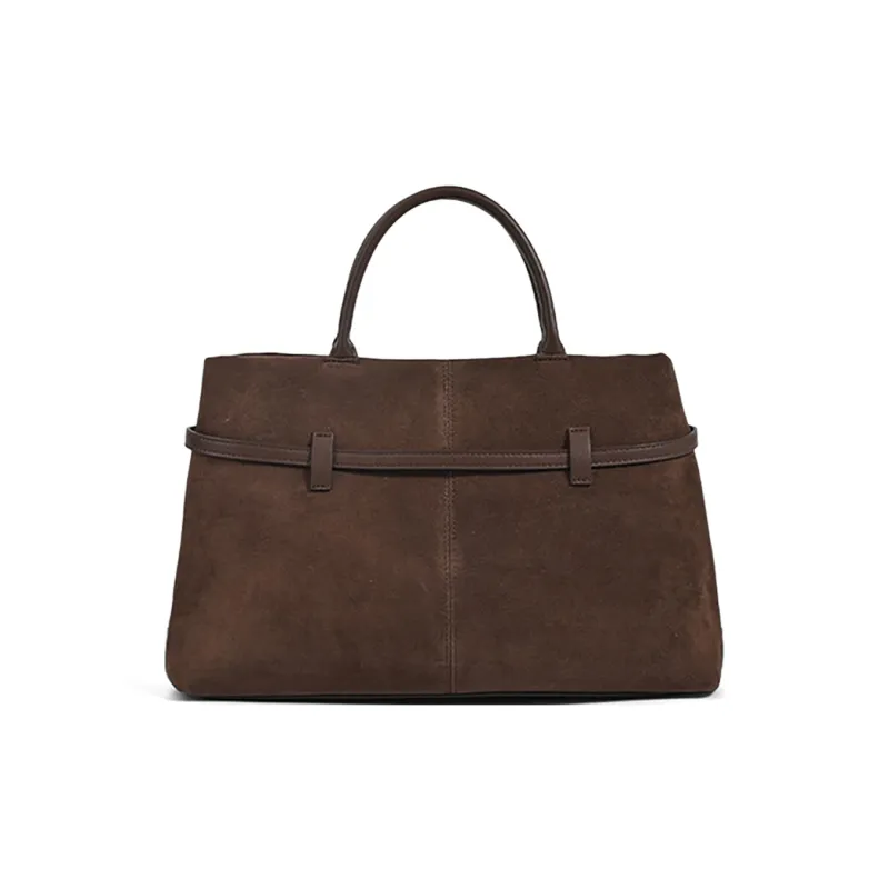 COMELY Cow Leather Briefcase Handbag Shoulder Bag Crossbody Bag Regular Women's Coffee/Black-3