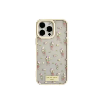 Sopi Acrylic Material Floral Tulip Label Phone Cases Compatible With IPhone 16/15 Pro Max/Apple 13/14 Pro/Max