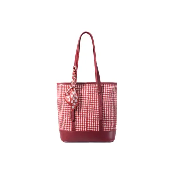 HACIN PU Shoulder Bag Regular Women's Houndstooth Red