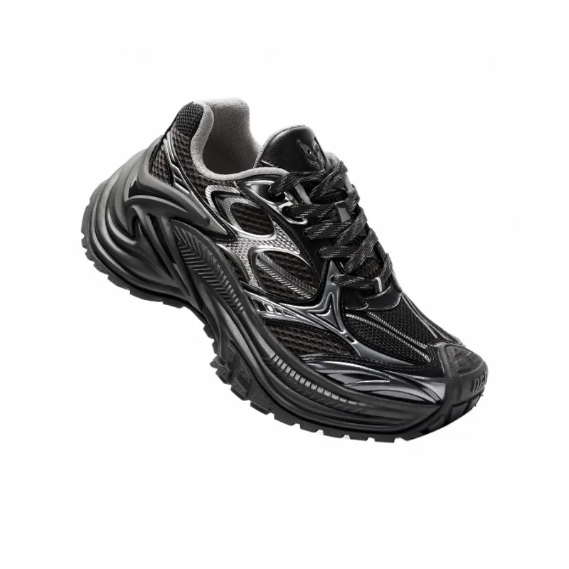 OGR Cushioning, Breathable, Height Increasing Low Top Casual Running Shoes Unisex Black OG BLACK-3