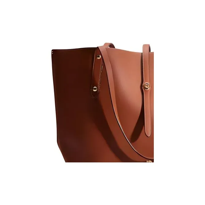 COACH Market Tote Pebbled Leather Tote Bag, Shopping Bag, Shoulder Bag, Handbag Regular Women's Saddle Brown-3