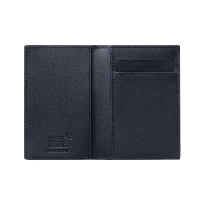 MONTBLANC Leather Business Card Holder Card Case Men's Blue-1