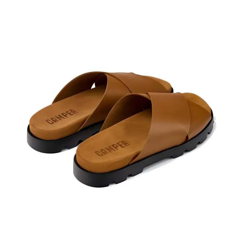 CAMPER Rubber Sole Slip Resistant Slide Slippers Men's Brown-2