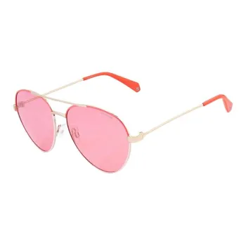 Polaroid Stainless Steel Aviator Sunglasses Women's Gold
