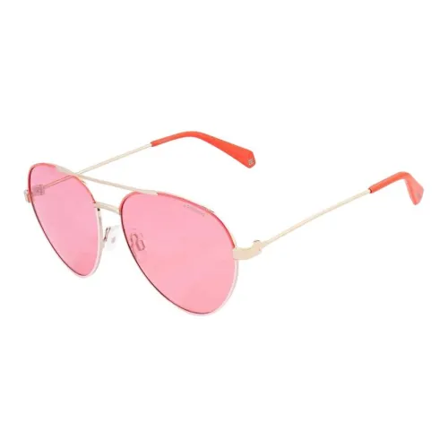 Polaroid Stainless Steel Aviator Sunglasses Women's Gold