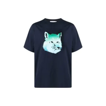 Maison Kitsune T Shirts Unisex Marine Blue