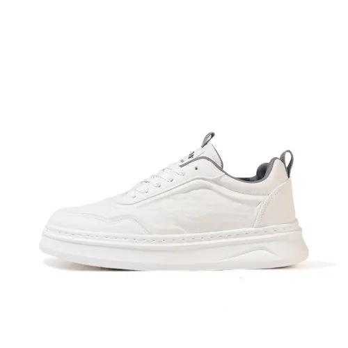Tonlion Slip Resistant Cushioning Wear Resistant Breathable Low Top Skateboard Shoes Men's White Gray