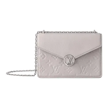 LOUIS VUITTON Embossed Grained Cow Leather Wallet Women's Mist Gray