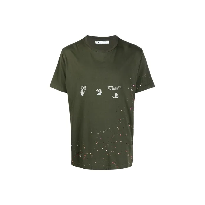 OFF WHITE Paint Splatter T shirt-0