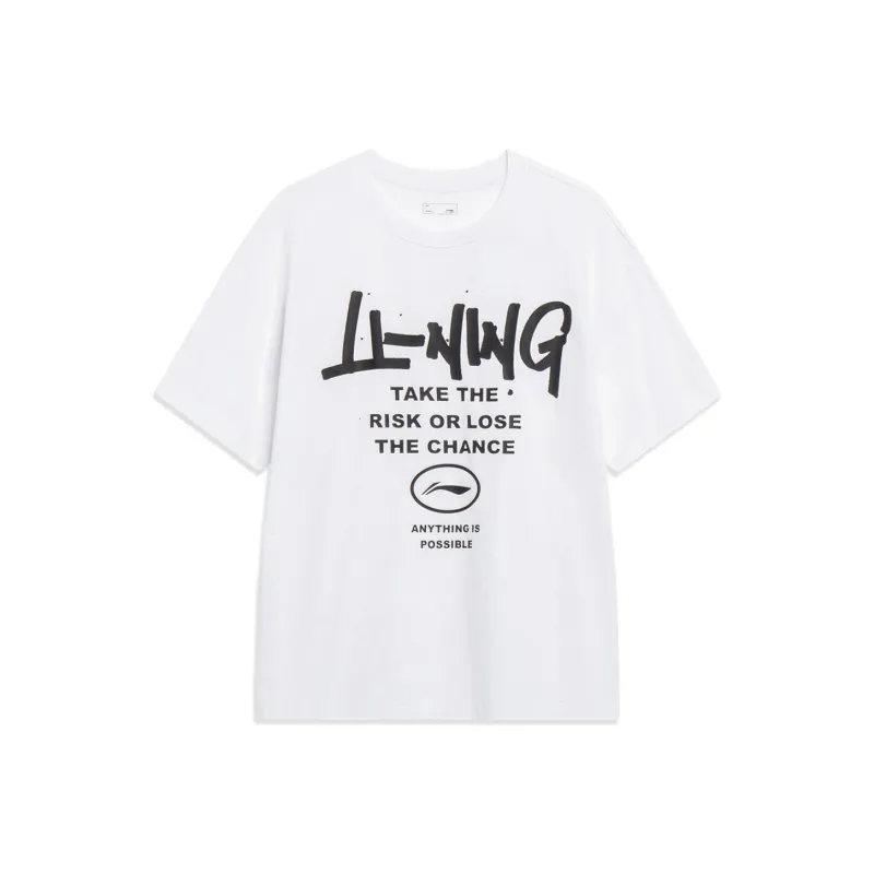 LiNing Sports Fashion Collection T Shirt Unisex Standard White-0