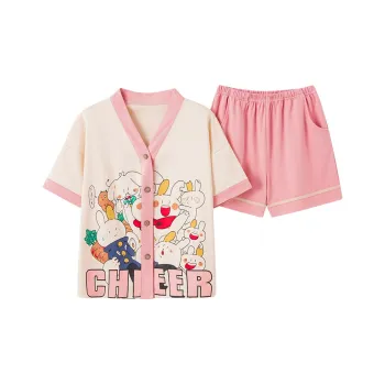 BONAS Pajama Set Women's Pink Rabbit