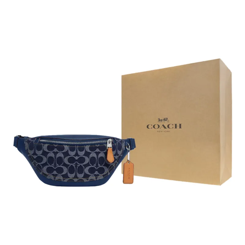 COACH Warren Cotton Crossbody Bags Fanny Pack Mini Men's Blue-6