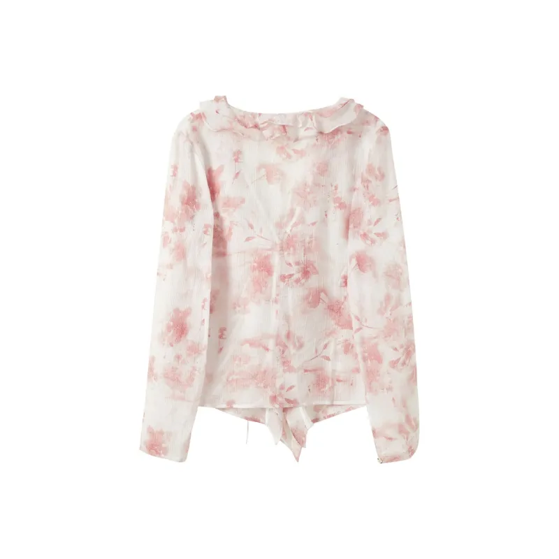 3COLOUR Shirt Women's Cherry Blossom Pink Floral-1
