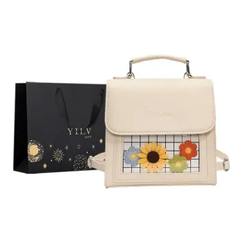 Yi Brigade PU Backpack Regular Women's White/Pink/Black