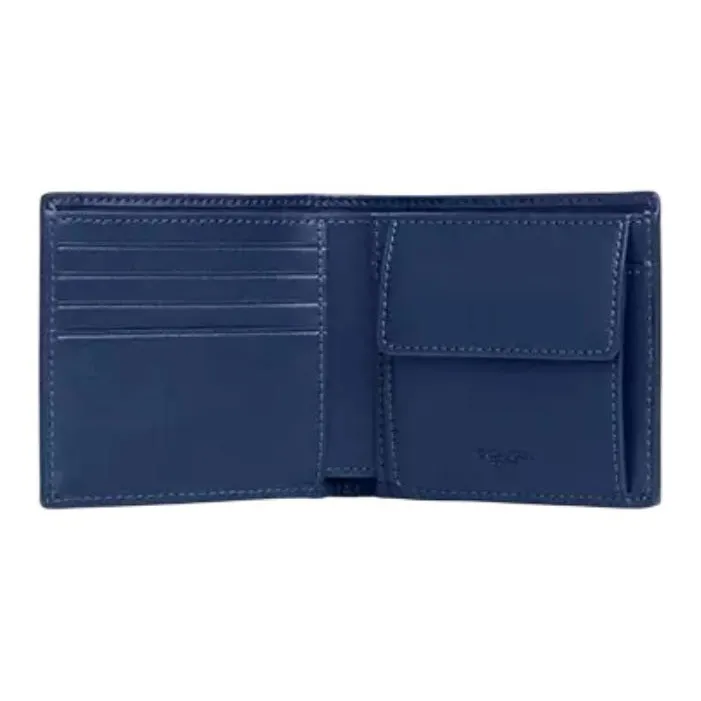 COACH Denim With Cow Leather Coin Purse Wallet Men's Blue-1