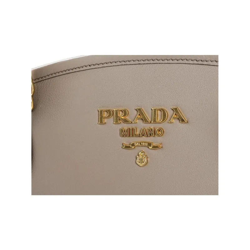PRADA Calfskin Crossbody Bag Shoulder Bag Women's Taupe-6
