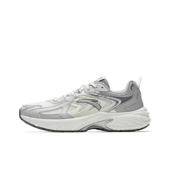 Anta Running Collection Slip Resistant Breathable Low Top Casual Running Shoes Men's White Gray Silver