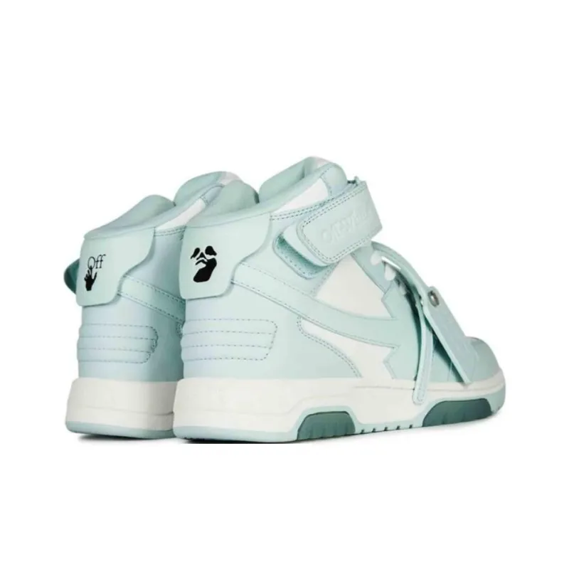 OFF WHITE High Top Skateboard Shoes Men's Mint Green-2