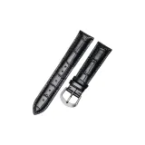 Imported Calfskin ★ Black Leather with Black Thread-Silver Pin Buckle