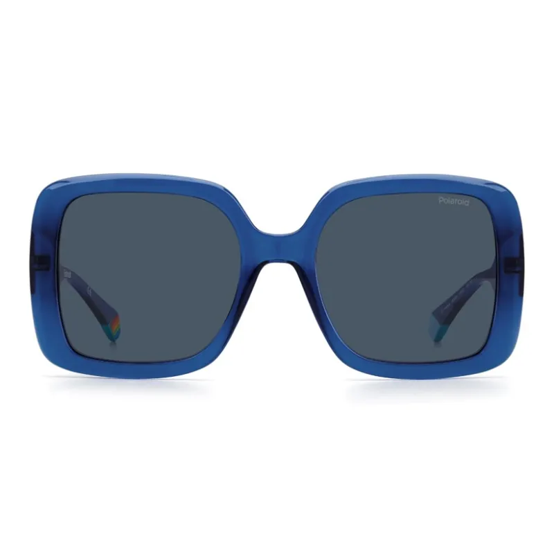 Polaroid Plastic Square Sunglasses Women's Blue-1