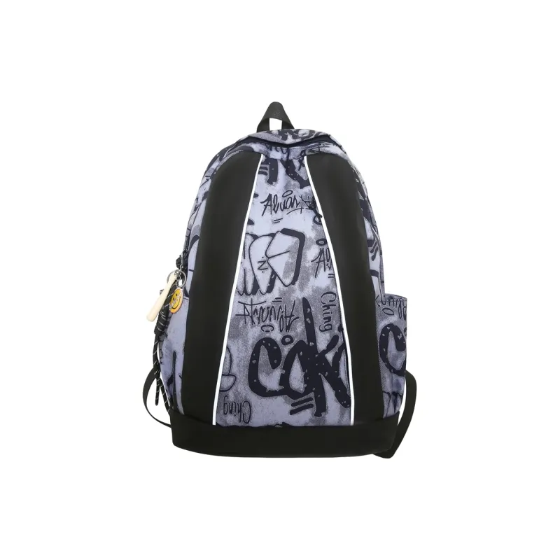 SEVENMOONS Nylon Backpack Regular Unisex White/Black/Blue-4