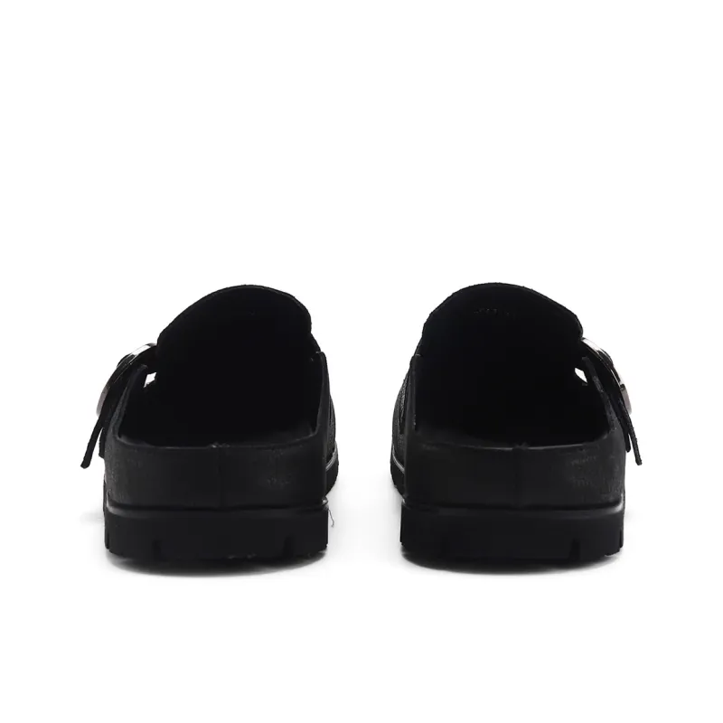 DHARRY Leisure Time Collection Slip Resistant Abrasion Resistant Closed Toe Slippers Women's Black-4