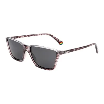 Polaroid Polycarbonate Irregular Shape Sunglasses Unisex Gray
