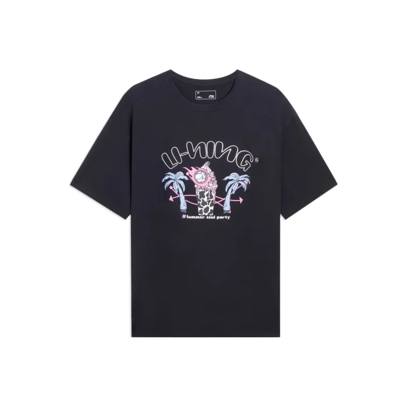 LINING Sports Trend Series T Shirts Men Black-0
