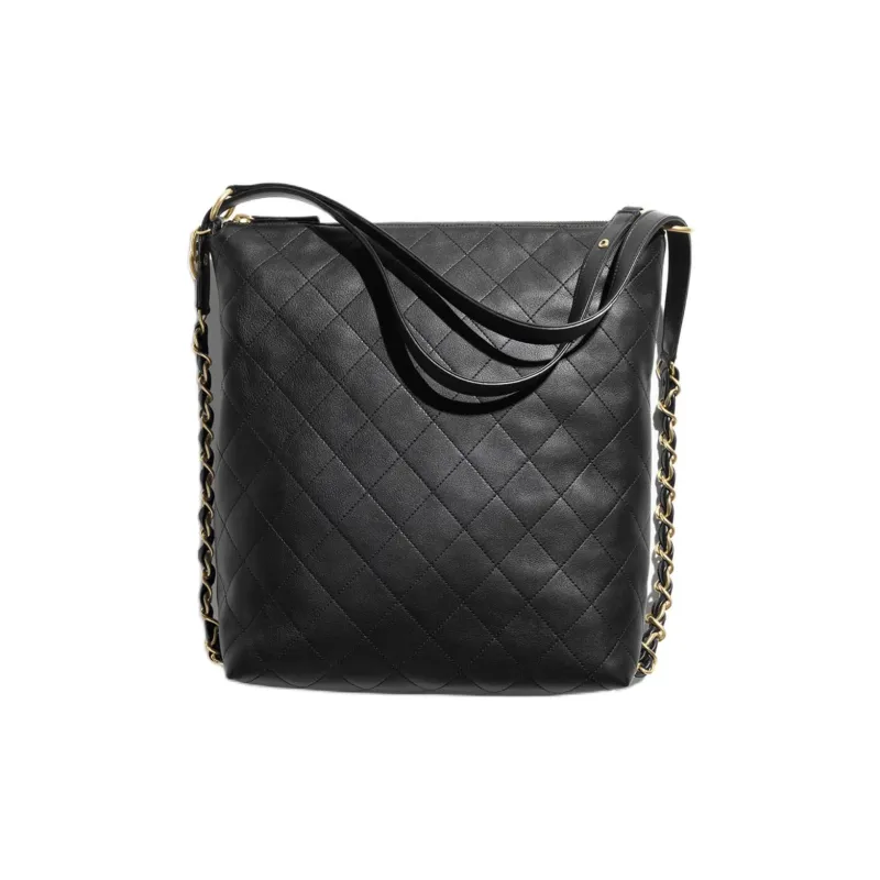 CHANEL Calfskin Backpack Tubas Women's Black-0