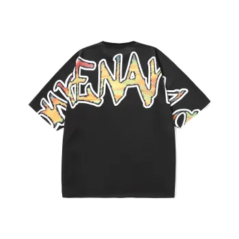 GENANX Straight Elbow Length Sleeved T Shirt Unisex Black