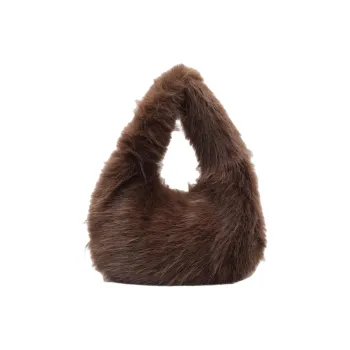 Yalu Fuzzy Shoulder Bag Regular Women's White Black/Burgundy/Khaki/Brown