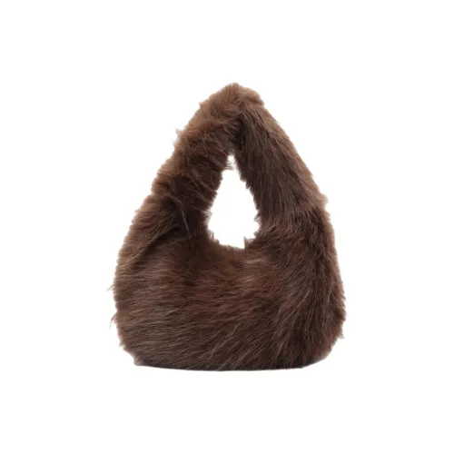Yalu Fuzzy Shoulder Bag Regular Women's White Black/Burgundy/Khaki/Brown