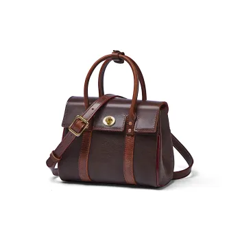 KAISER Top Grain Cow Leather Handbag Regular Women's Coffee/Brown